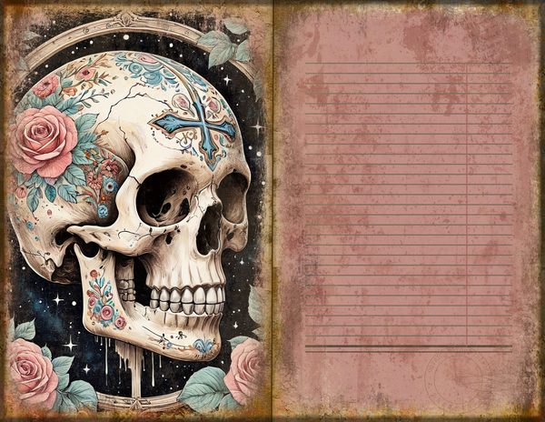 Journal Spreads: 75 Open Book Planner Pages - GOTHIC ANATOMY THEATRE - Commercial Use — image 36