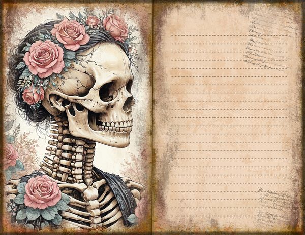 Journal Spreads: 75 Open Book Planner Pages - GOTHIC ANATOMY THEATRE - Commercial Use — image 37
