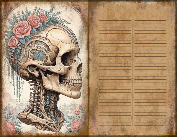 Journal Spreads: 75 Open Book Planner Pages - GOTHIC ANATOMY THEATRE - Commercial Use — image 38