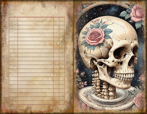 Journal Spreads: 75 Open Book Planner Pages - GOTHIC ANATOMY THEATRE - Commercial Use — image 40