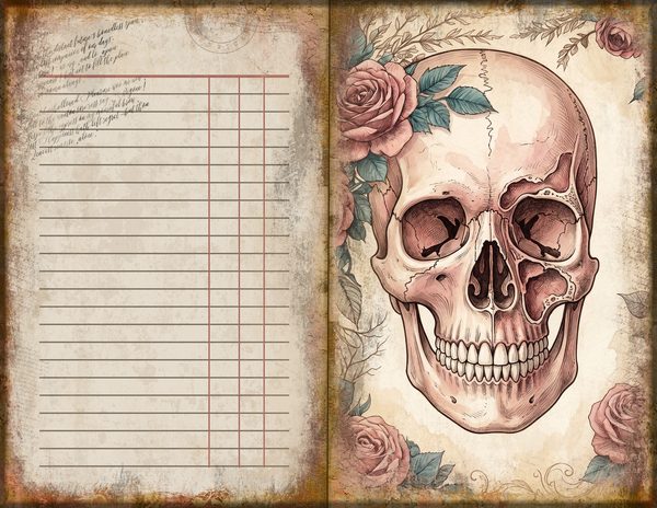 Journal Spreads: 75 Open Book Planner Pages - GOTHIC ANATOMY THEATRE - Commercial Use — image 43