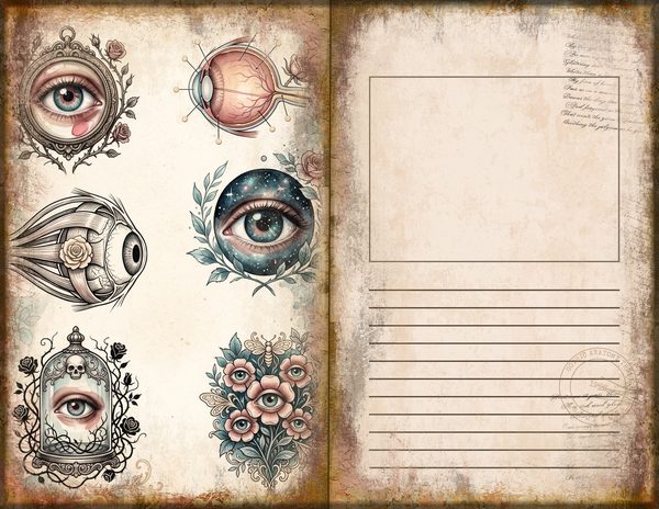 Journal Spreads: 75 Open Book Planner Pages - GOTHIC ANATOMY THEATRE - Commercial Use — image 44