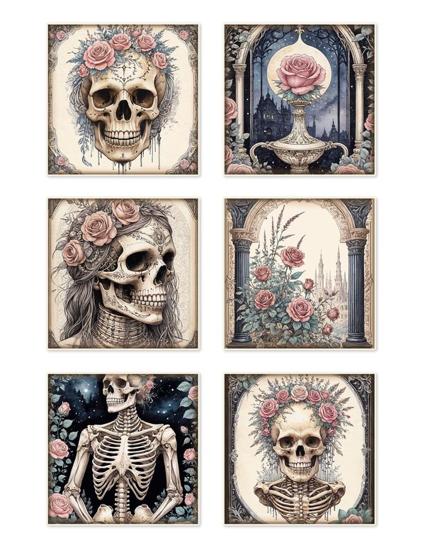 Ephemera Kit: 77 Printable Cards, Tags and Word Strips - GOTHIC ANATOMY THEATRE - Commercial Use — image 2
