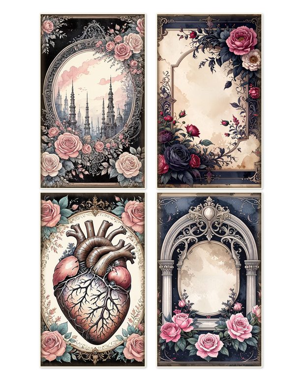 Ephemera Kit: 77 Printable Cards, Tags and Word Strips - GOTHIC ANATOMY THEATRE - Commercial Use — image 4
