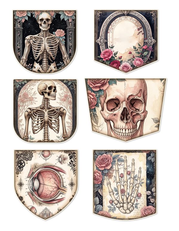 Ephemera Kit: 77 Printable Cards, Tags and Word Strips - GOTHIC ANATOMY THEATRE - Commercial Use — image 9