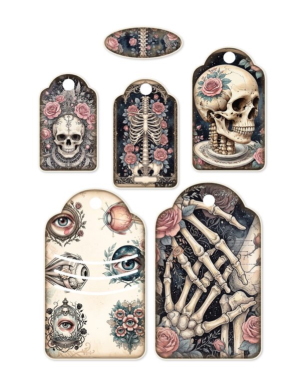 Ephemera Kit: 77 Printable Cards, Tags and Word Strips - GOTHIC ANATOMY THEATRE - Commercial Use — image 10