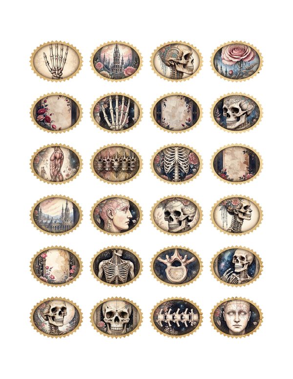 Ephemera Kit: 77 Printable Cards, Tags and Word Strips - GOTHIC ANATOMY THEATRE - Commercial Use — image 31