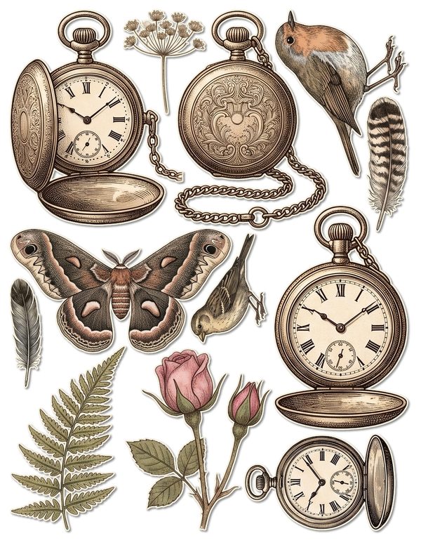 Ephemera Kit: 77 Printable Cards, Tags and Word Strips - GOTHIC ANATOMY THEATRE - Commercial Use — image 37