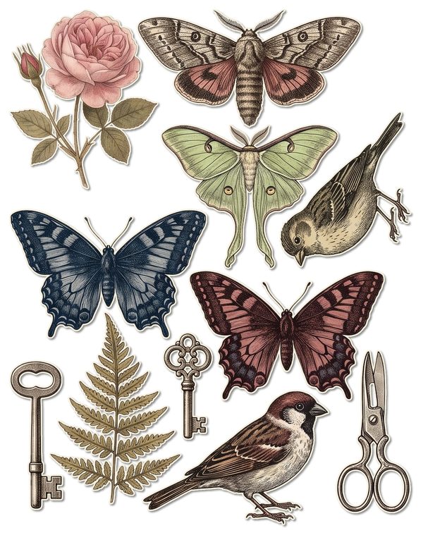 Ephemera Kit: 77 Printable Cards, Tags and Word Strips - GOTHIC ANATOMY THEATRE - Commercial Use — image 38