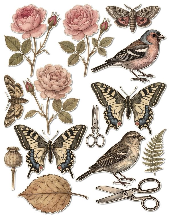 Ephemera Kit: 77 Printable Cards, Tags and Word Strips - GOTHIC ANATOMY THEATRE - Commercial Use — image 39