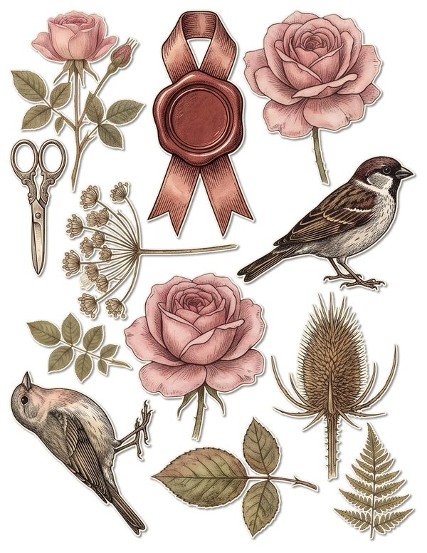 Ephemera Kit: 77 Printable Cards, Tags and Word Strips - GOTHIC ANATOMY THEATRE - Commercial Use — image 40