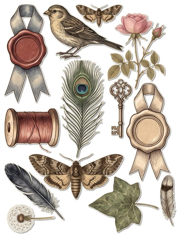 Ephemera Kit: 77 Printable Cards, Tags and Word Strips - GOTHIC ANATOMY THEATRE - Commercial Use — image 41