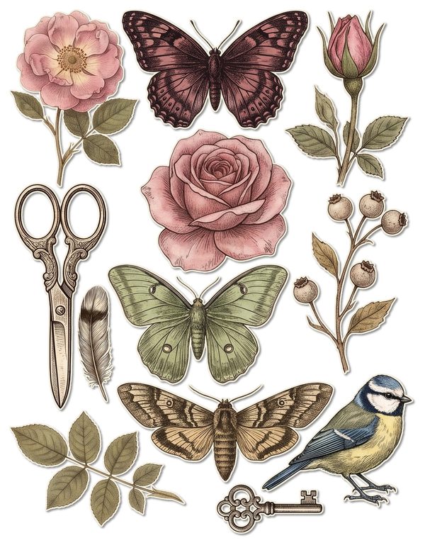 Ephemera Kit: 77 Printable Cards, Tags and Word Strips - GOTHIC ANATOMY THEATRE - Commercial Use — image 42