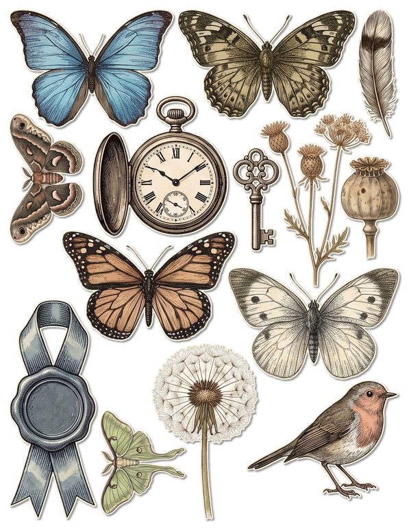 Ephemera Kit: 77 Printable Cards, Tags and Word Strips - GOTHIC ANATOMY THEATRE - Commercial Use — image 43