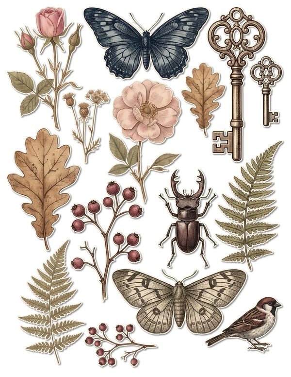 Ephemera Kit: 77 Printable Cards, Tags and Word Strips - GOTHIC ANATOMY THEATRE - Commercial Use — image 44