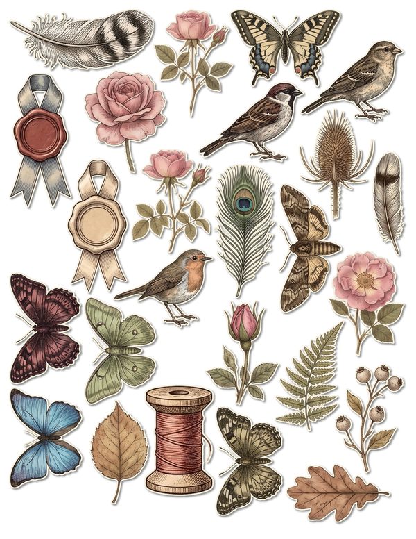 Ephemera Kit: 77 Printable Cards, Tags and Word Strips - GOTHIC ANATOMY THEATRE - Commercial Use — image 48