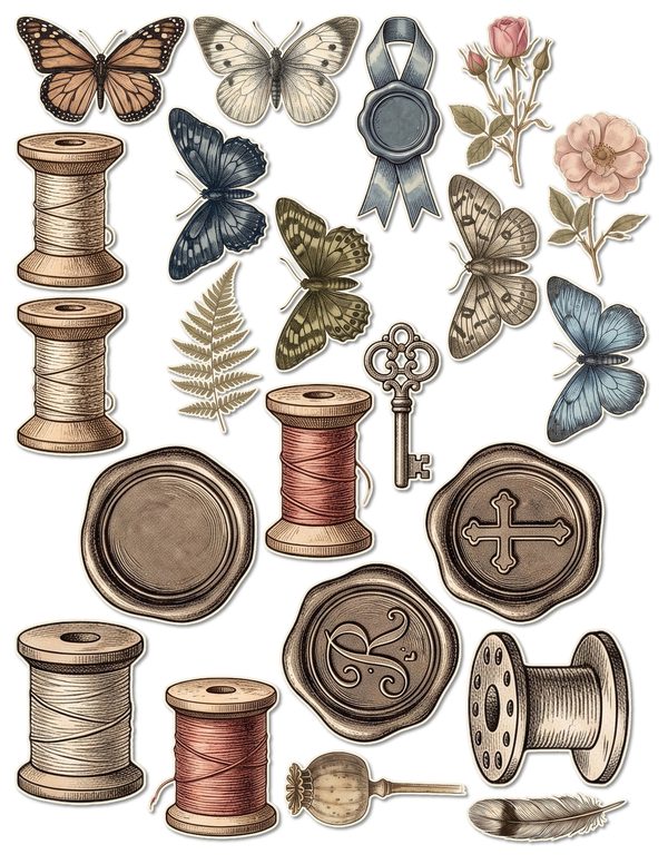 Ephemera Kit: 77 Printable Cards, Tags and Word Strips - GOTHIC ANATOMY THEATRE - Commercial Use — image 49