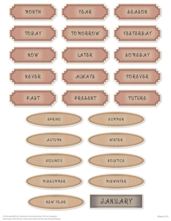 Ephemera Kit: 77 Printable Cards, Tags and Word Strips - GOTHIC ANATOMY THEATRE - Commercial Use — image 51