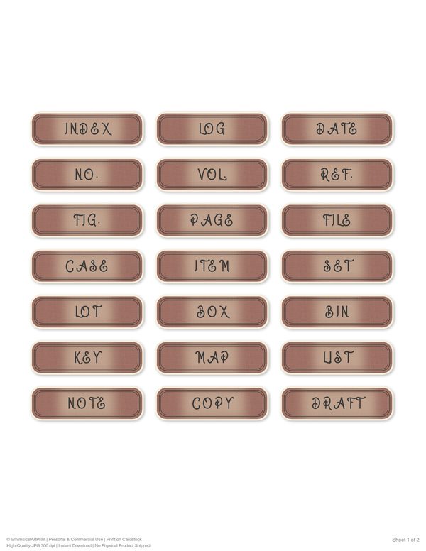 Ephemera Kit: 77 Printable Cards, Tags and Word Strips - GOTHIC ANATOMY THEATRE - Commercial Use — image 53