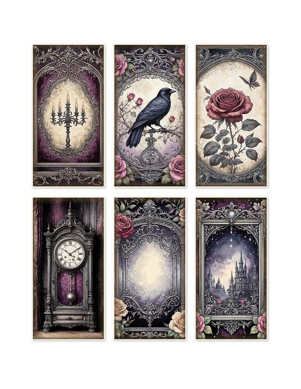 Ephemera Kit: 77 Printable Cards, Tags and Word Strips - RAVEN AND ROSE - Commercial Use — image 1