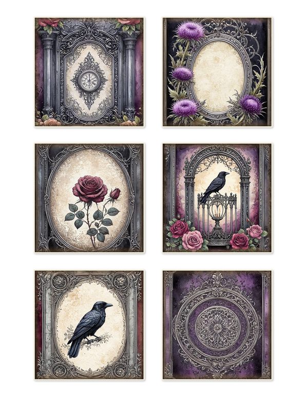 Ephemera Kit: 77 Printable Cards, Tags and Word Strips - RAVEN AND ROSE - Commercial Use — image 2