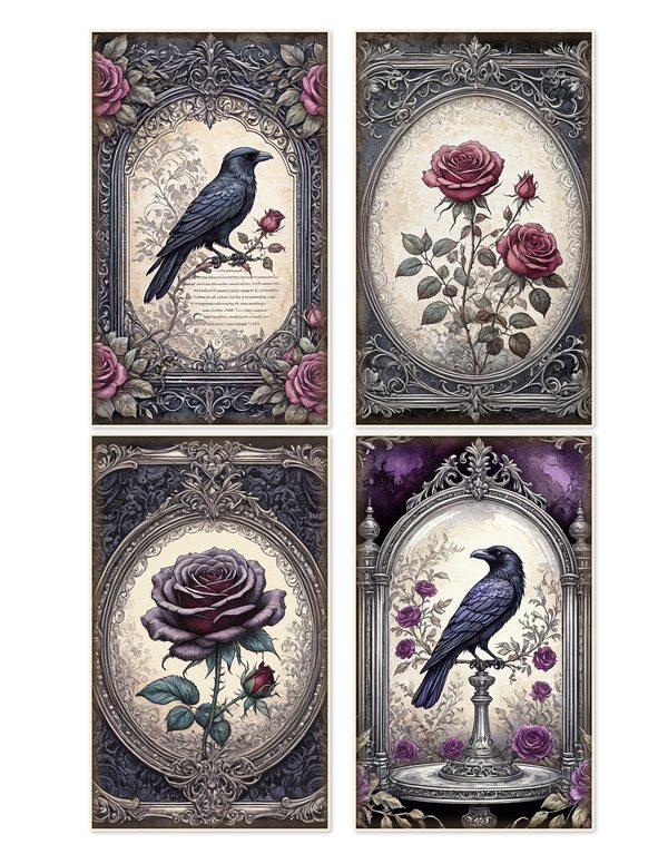 Ephemera Kit: 77 Printable Cards, Tags and Word Strips - RAVEN AND ROSE - Commercial Use — image 4