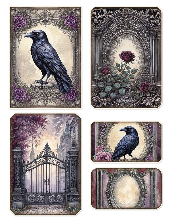 Ephemera Kit: 77 Printable Cards, Tags and Word Strips - RAVEN AND ROSE - Commercial Use — image 8