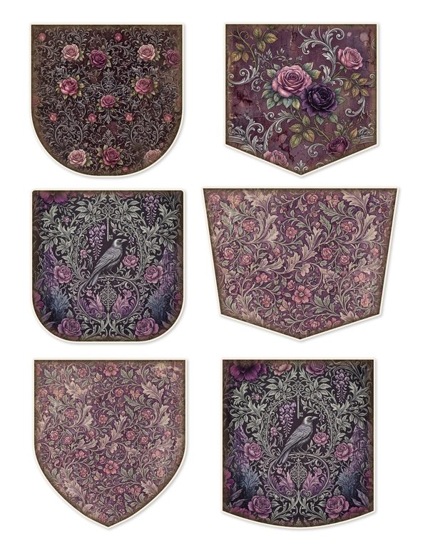 Ephemera Kit: 77 Printable Cards, Tags and Word Strips - RAVEN AND ROSE - Commercial Use — image 19