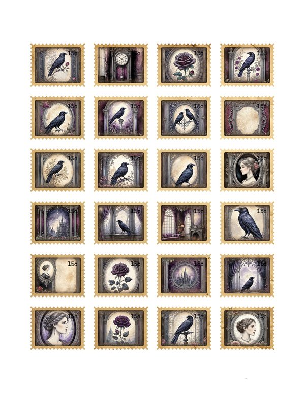 Ephemera Kit: 77 Printable Cards, Tags and Word Strips - RAVEN AND ROSE - Commercial Use — image 34