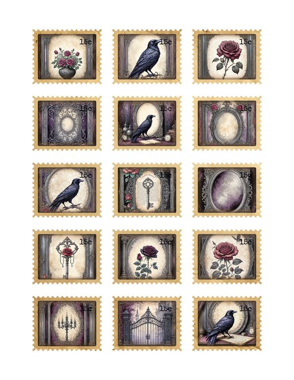 Ephemera Kit: 77 Printable Cards, Tags and Word Strips - RAVEN AND ROSE - Commercial Use — image 36