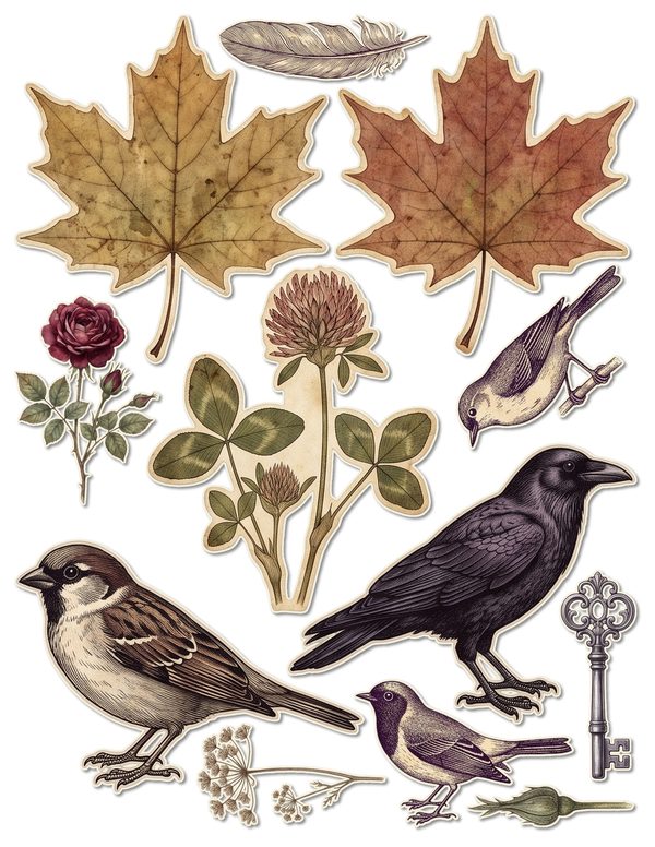 Ephemera Kit: 77 Printable Cards, Tags and Word Strips - RAVEN AND ROSE - Commercial Use — image 37