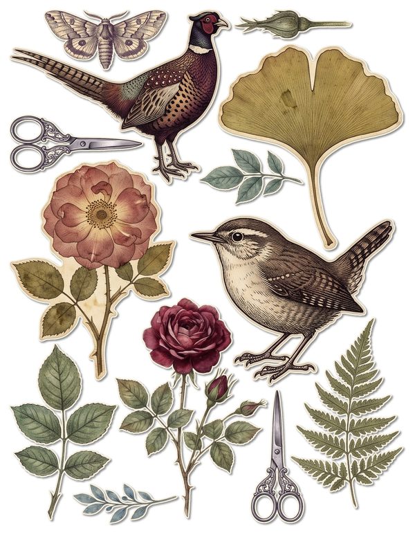 Ephemera Kit: 77 Printable Cards, Tags and Word Strips - RAVEN AND ROSE - Commercial Use — image 38
