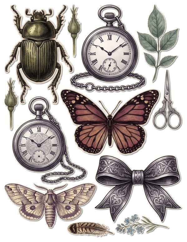 Ephemera Kit: 77 Printable Cards, Tags and Word Strips - RAVEN AND ROSE - Commercial Use — image 39