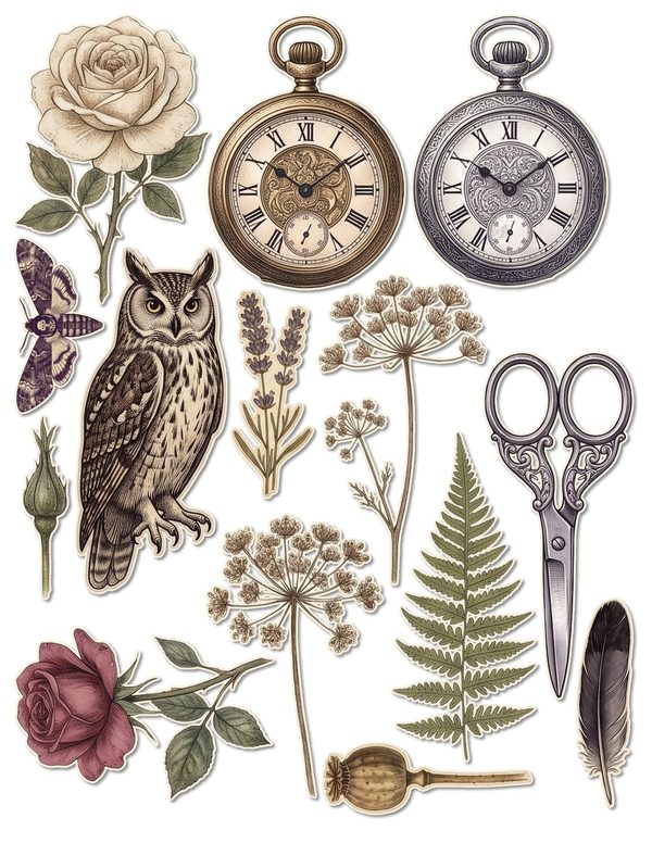Ephemera Kit: 77 Printable Cards, Tags and Word Strips - RAVEN AND ROSE - Commercial Use — image 43