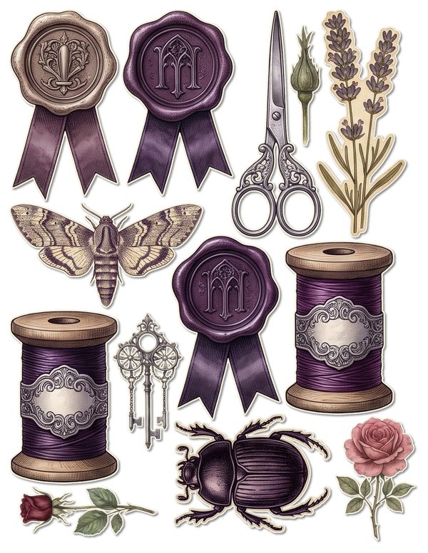 Ephemera Kit: 77 Printable Cards, Tags and Word Strips - RAVEN AND ROSE - Commercial Use — image 44
