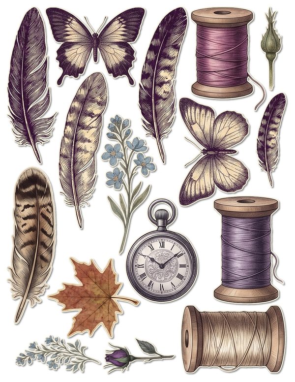 Ephemera Kit: 77 Printable Cards, Tags and Word Strips - RAVEN AND ROSE - Commercial Use — image 46