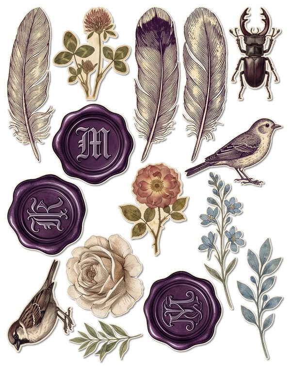 Ephemera Kit: 77 Printable Cards, Tags and Word Strips - RAVEN AND ROSE - Commercial Use — image 47