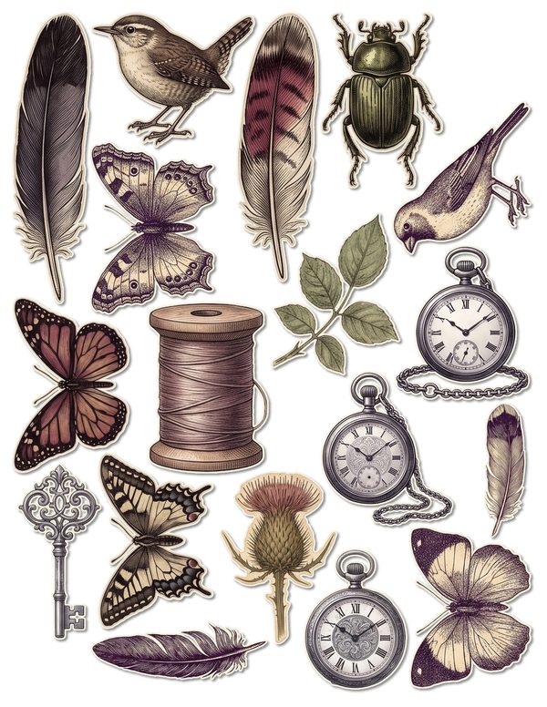 Ephemera Kit: 77 Printable Cards, Tags and Word Strips - RAVEN AND ROSE - Commercial Use — image 48
