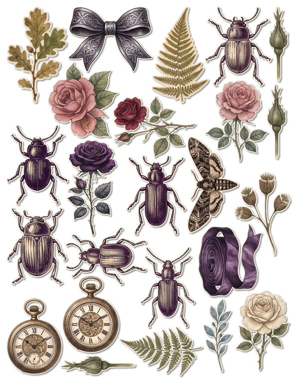 Ephemera Kit: 77 Printable Cards, Tags and Word Strips - RAVEN AND ROSE - Commercial Use — image 49