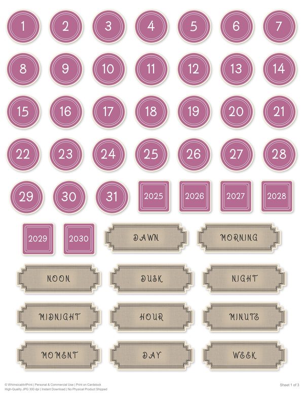 Ephemera Kit: 77 Printable Cards, Tags and Word Strips - RAVEN AND ROSE - Commercial Use — image 51