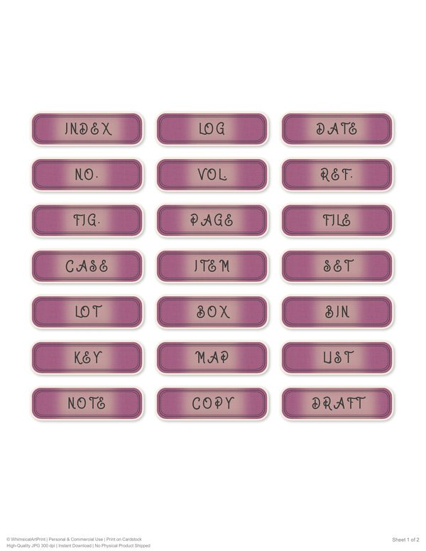 Ephemera Kit: 77 Printable Cards, Tags and Word Strips - RAVEN AND ROSE - Commercial Use — image 54