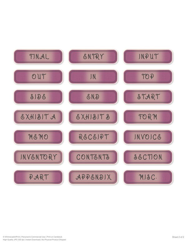 Ephemera Kit: 77 Printable Cards, Tags and Word Strips - RAVEN AND ROSE - Commercial Use — image 55