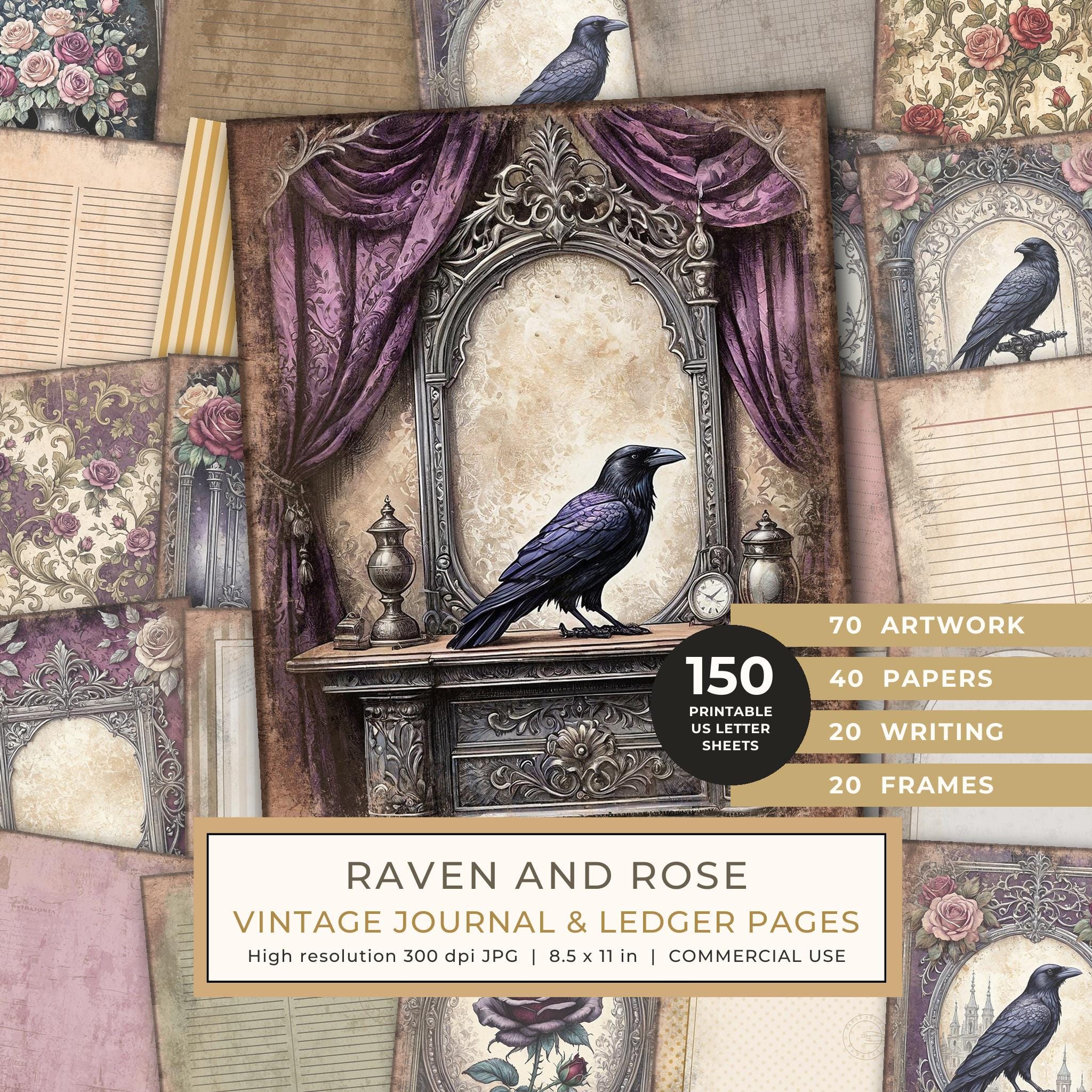 Art Journal and Planner Kit: 150 Printable Pages - RAVEN AND ROSE - Commercial Use