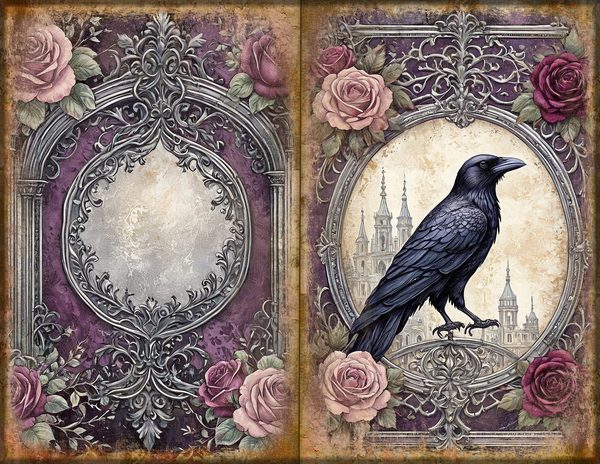 Journal Spreads: 75 Open Book Planner Pages - RAVEN AND ROSE - Commercial Use — image 1