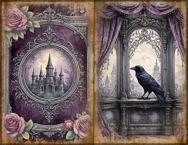 Journal Spreads: 75 Open Book Planner Pages - RAVEN AND ROSE - Commercial Use — image 8
