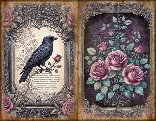 Journal Spreads: 75 Open Book Planner Pages - RAVEN AND ROSE - Commercial Use — image 12