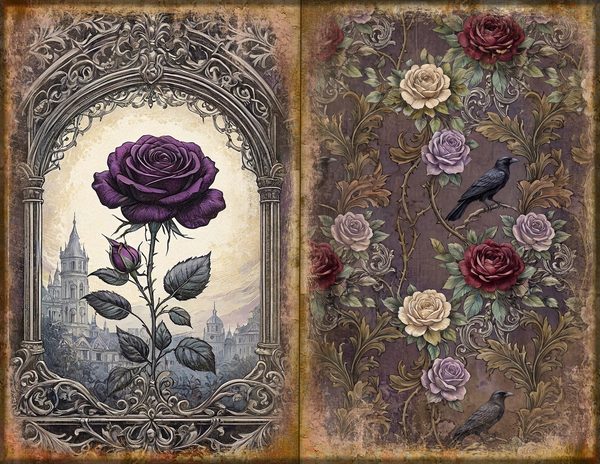 Journal Spreads: 75 Open Book Planner Pages - RAVEN AND ROSE - Commercial Use — image 23