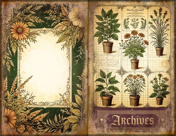 Junk Journal Spreads: 74 Open Book Planner Pages - Gothic Apothecary - Commercial Use — image 2