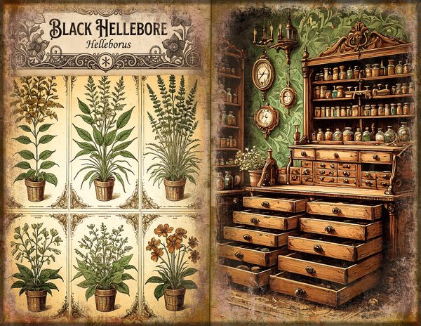 Junk Journal Spreads: 74 Open Book Planner Pages - Gothic Apothecary - Commercial Use — image 5