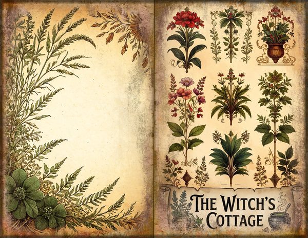 Junk Journal Spreads: 74 Open Book Planner Pages - Gothic Apothecary - Commercial Use — image 13